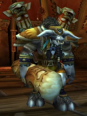 Cairne Bloodhoof in World of Warcraft before his death in Cataclysm