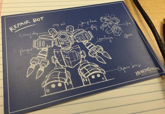 Repair Bot "blueprints" sent out in advance of BlizzCon 2014, foreshadowing the announcement of Goblins vs Gnomes
