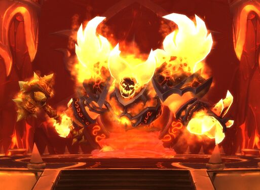 Ragnaros in his stronghold of Sulfuron Keep