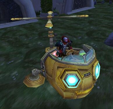 A Mimiron's Head mount in World of Warcraft
